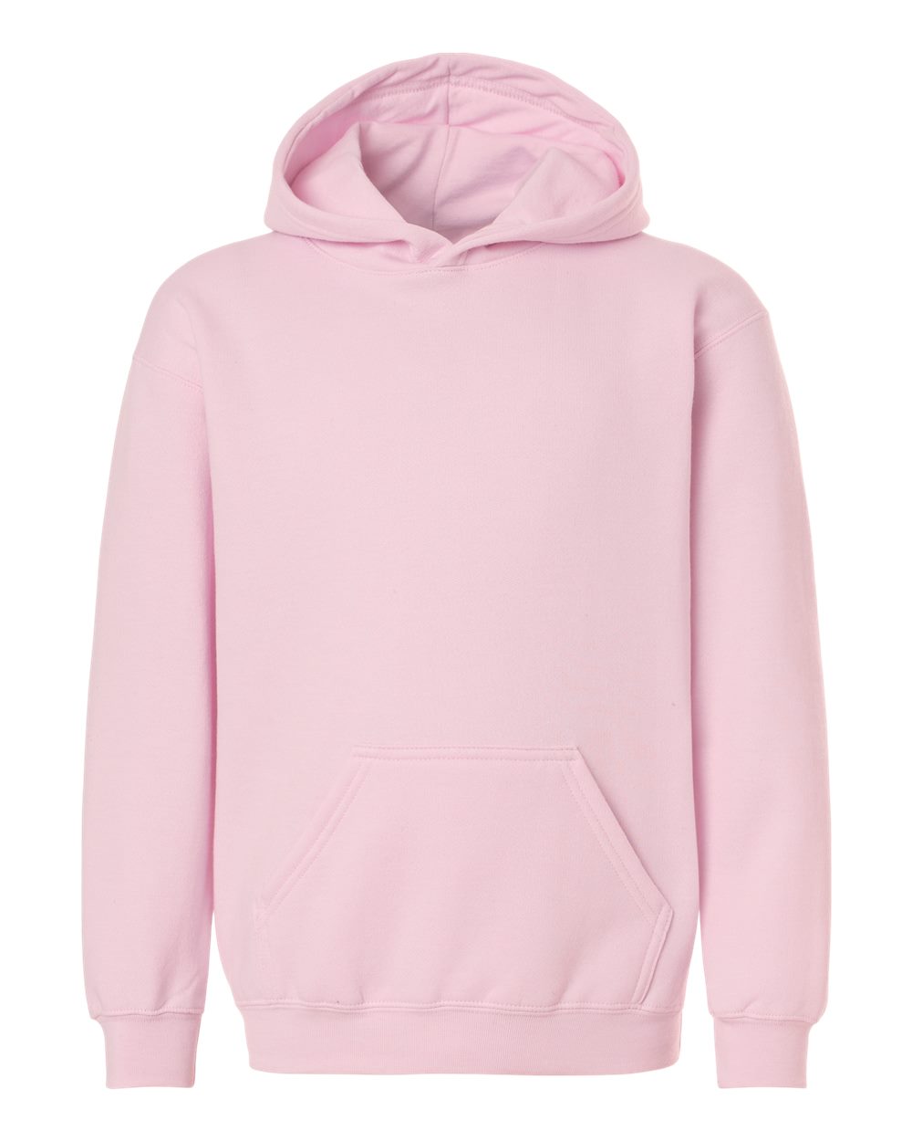 Front View of Light Pink Youth Hooded Sweatshirt - 320Y