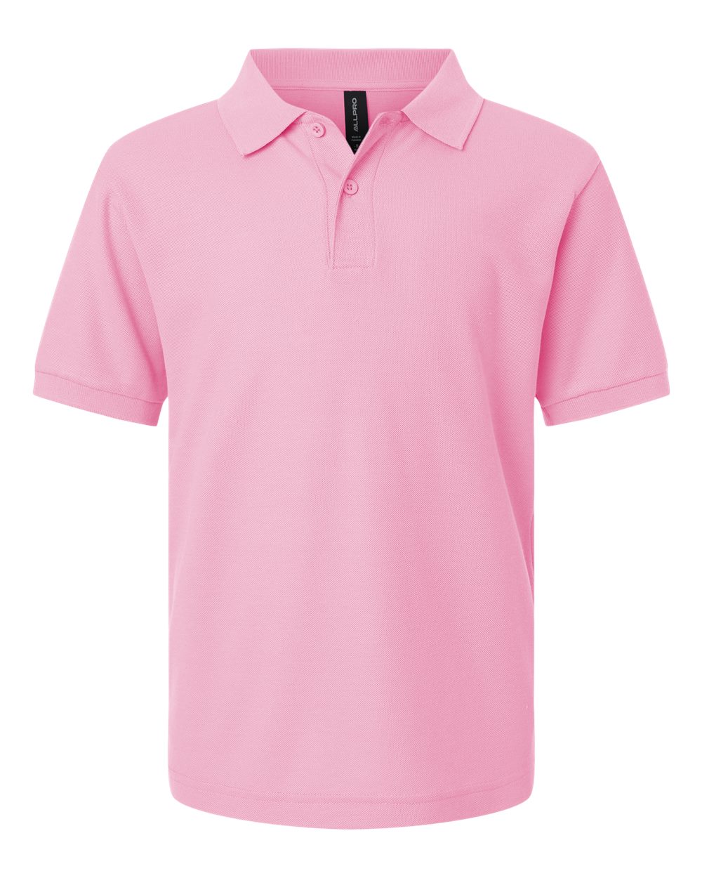 Front View of Light Pink Youth Pique Polo - 62800Y