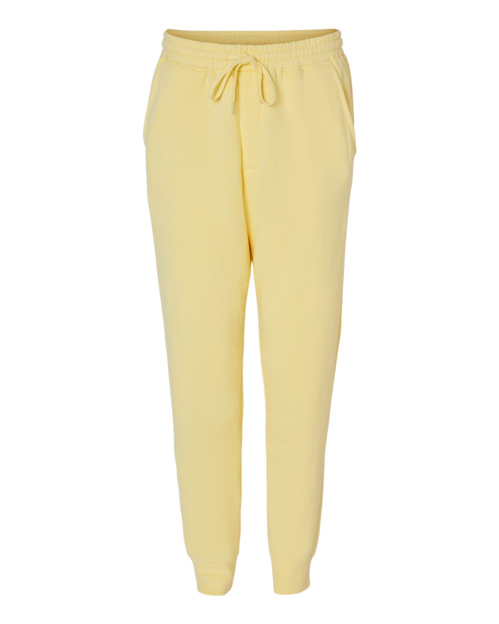 Front View of Light Yellow Midweight Fleece Pants - IND20PNT