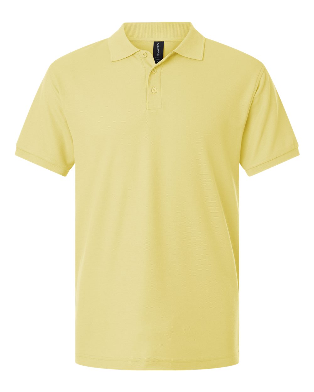 Front View of Light Yellow Pique Polo - 62800