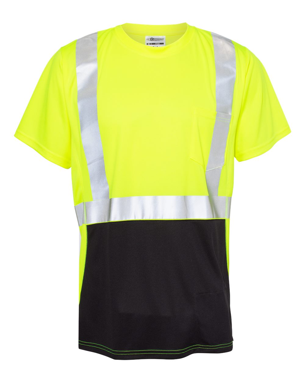 Front View of Lime Black Bottom Class 2 T-Shirt - 9162
