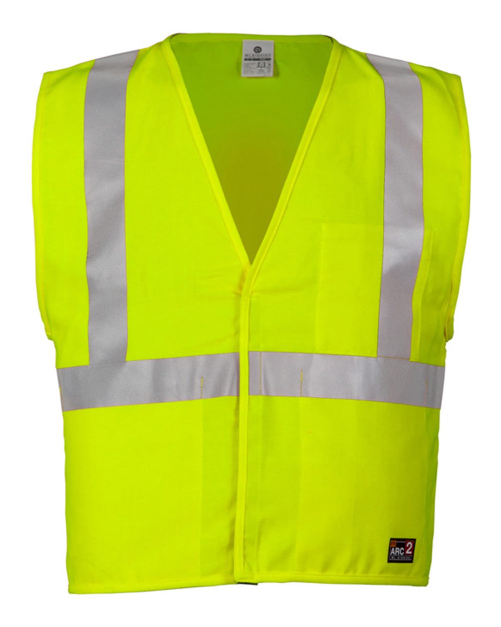 Front View of Lime FR ARC Vest - F442