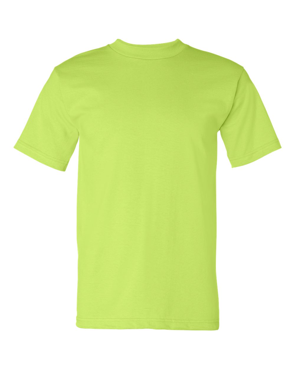 Front View of Lime Green USA-Made Heavyweight T-Shirt - 5100