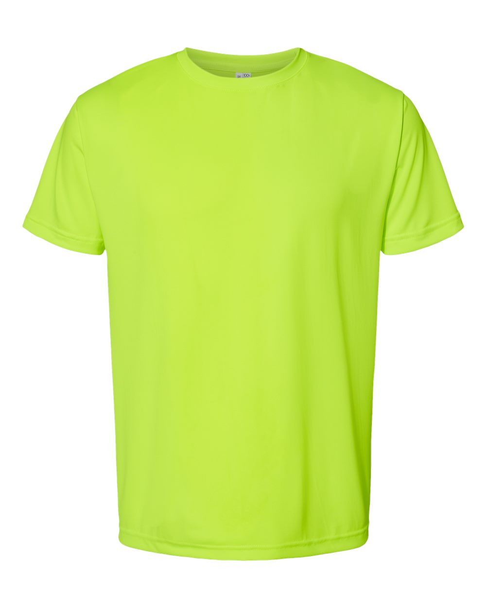 Front View of Lime Green USA-Made Performance T-Shirt - 5300
