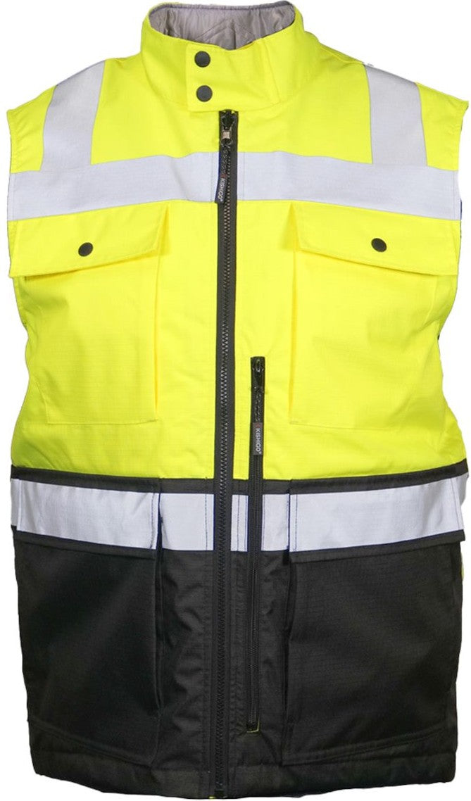 Front View of Lime Insulated Class 2 Vest - IN400