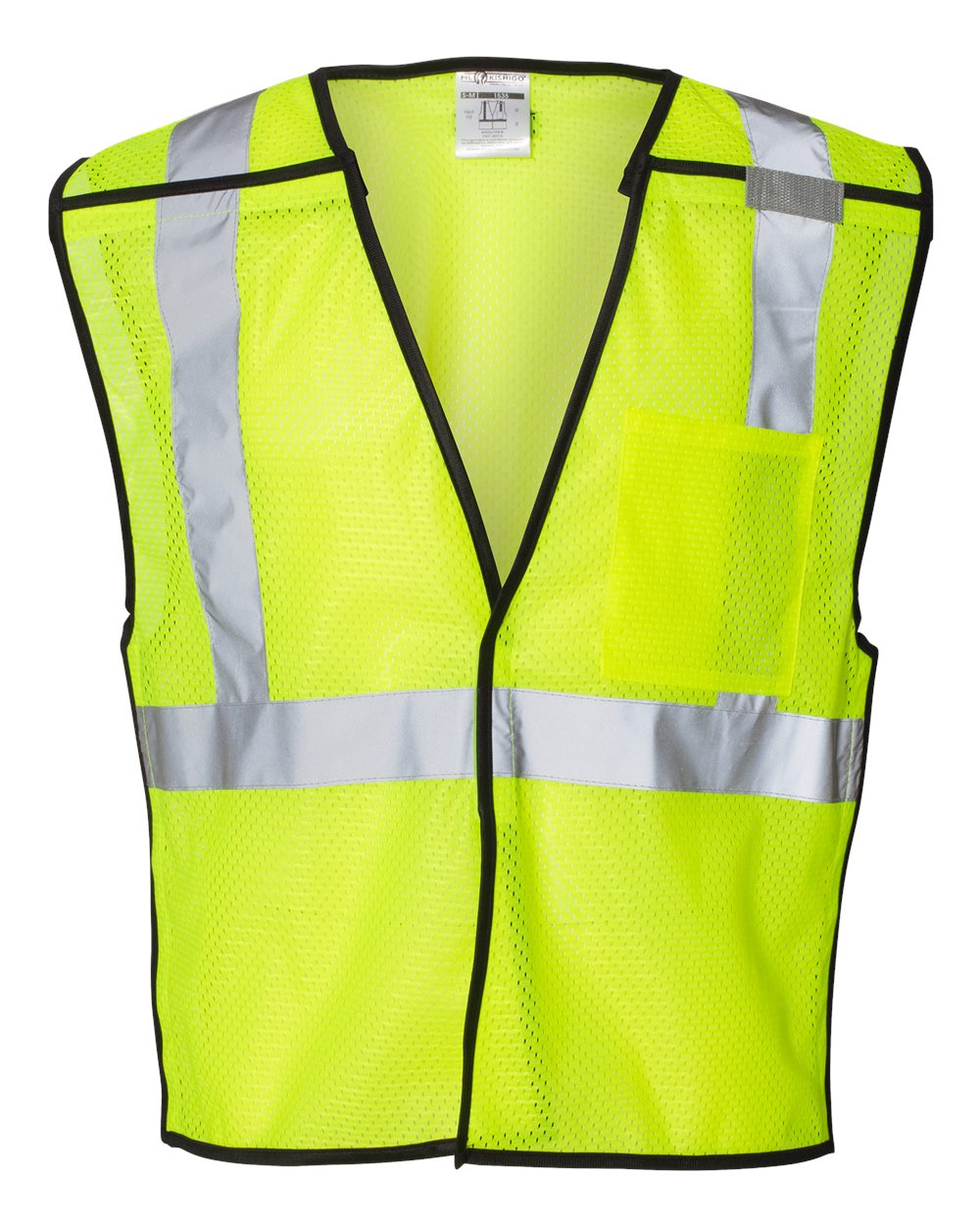 Front View of Lime One-Pocket Breakaway Vest - 1535-1536