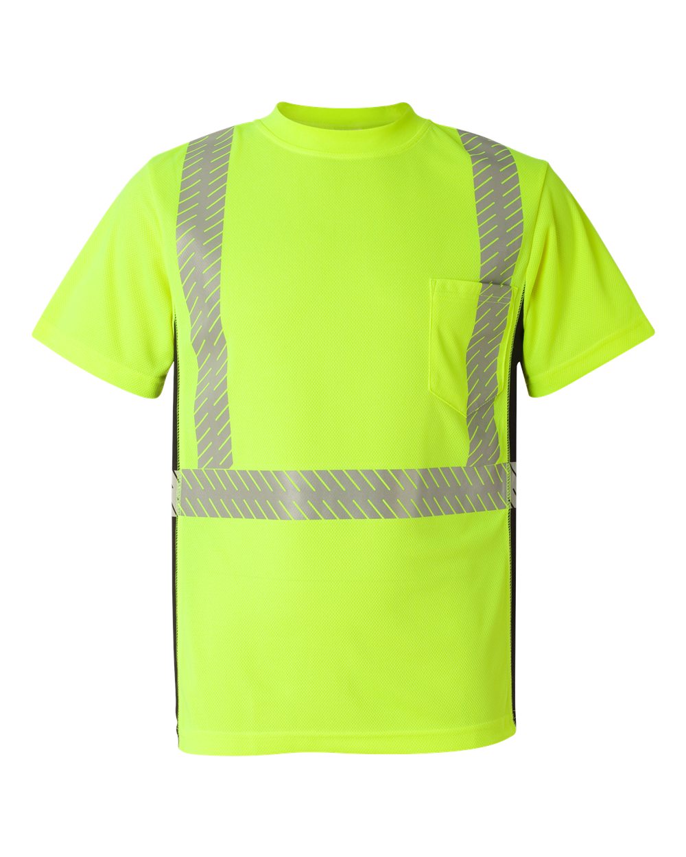 Front View of Lime Premium Black Series® Breathable Tape Class 2 T-Shirt - 9114-9115