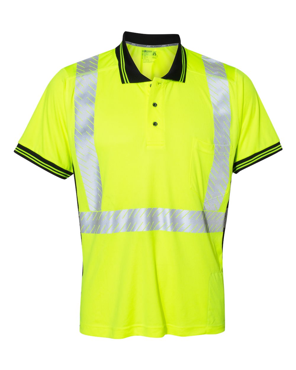 Front View of Lime Premium Black Series® High-Performance Polo - 9220