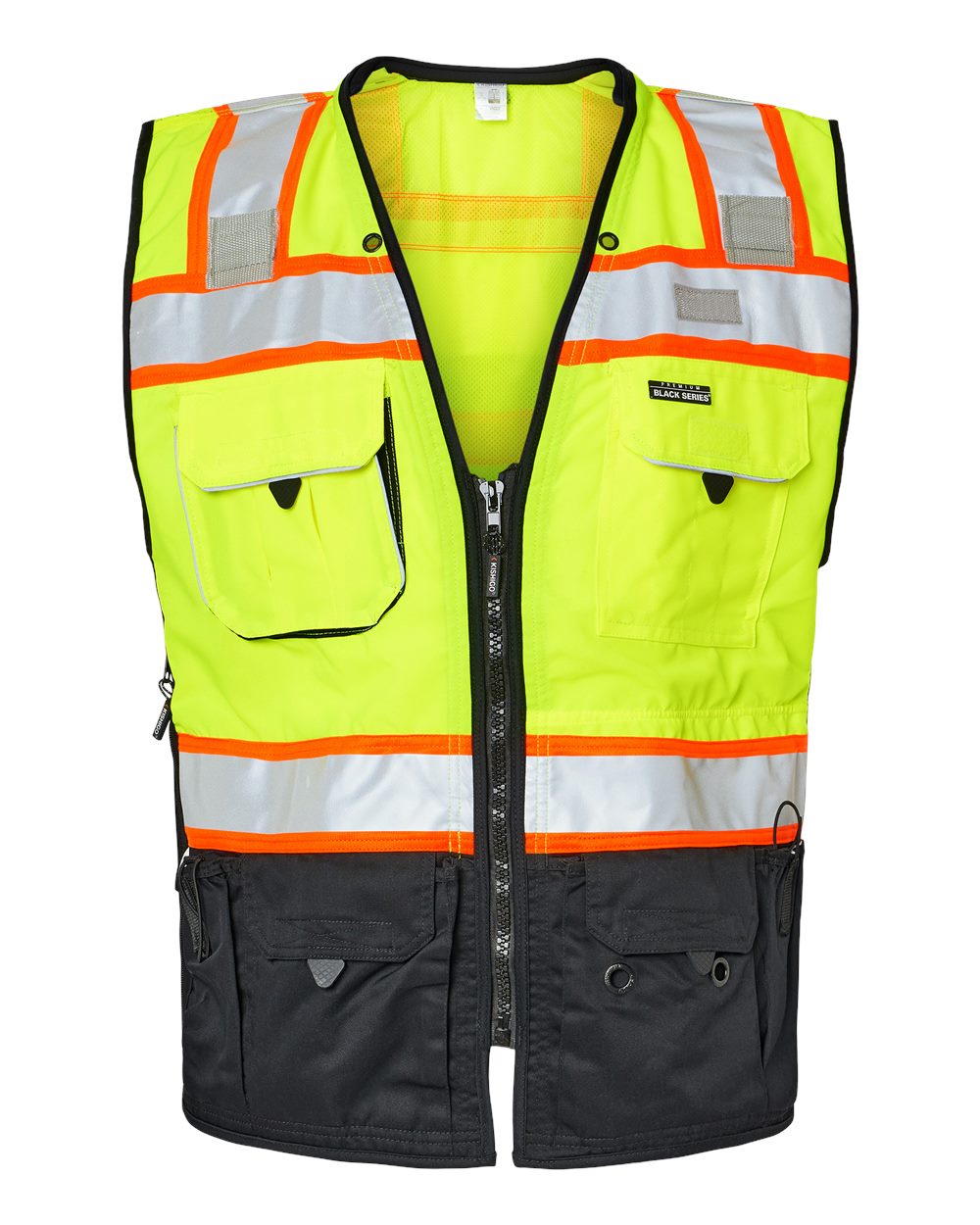 Front View of Lime Premium Black Series® Surveyors Vest - S5002-5003
