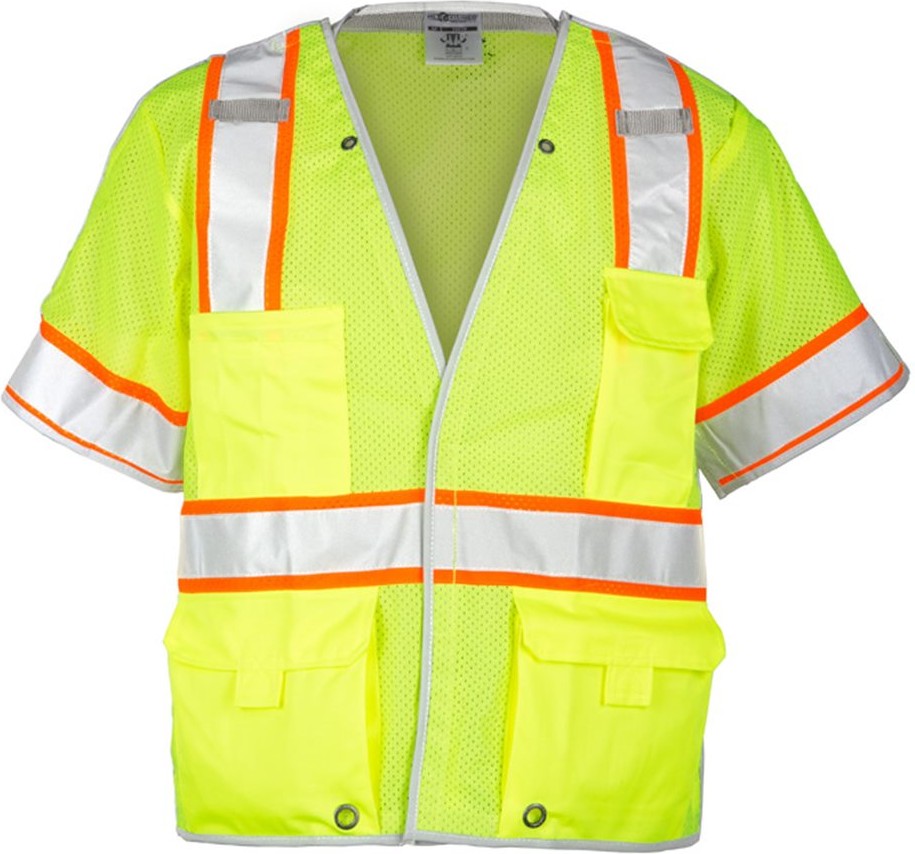 Front View of Lime Premium Brilliant Series® Breakaway Class 3 Vest - 1552B
