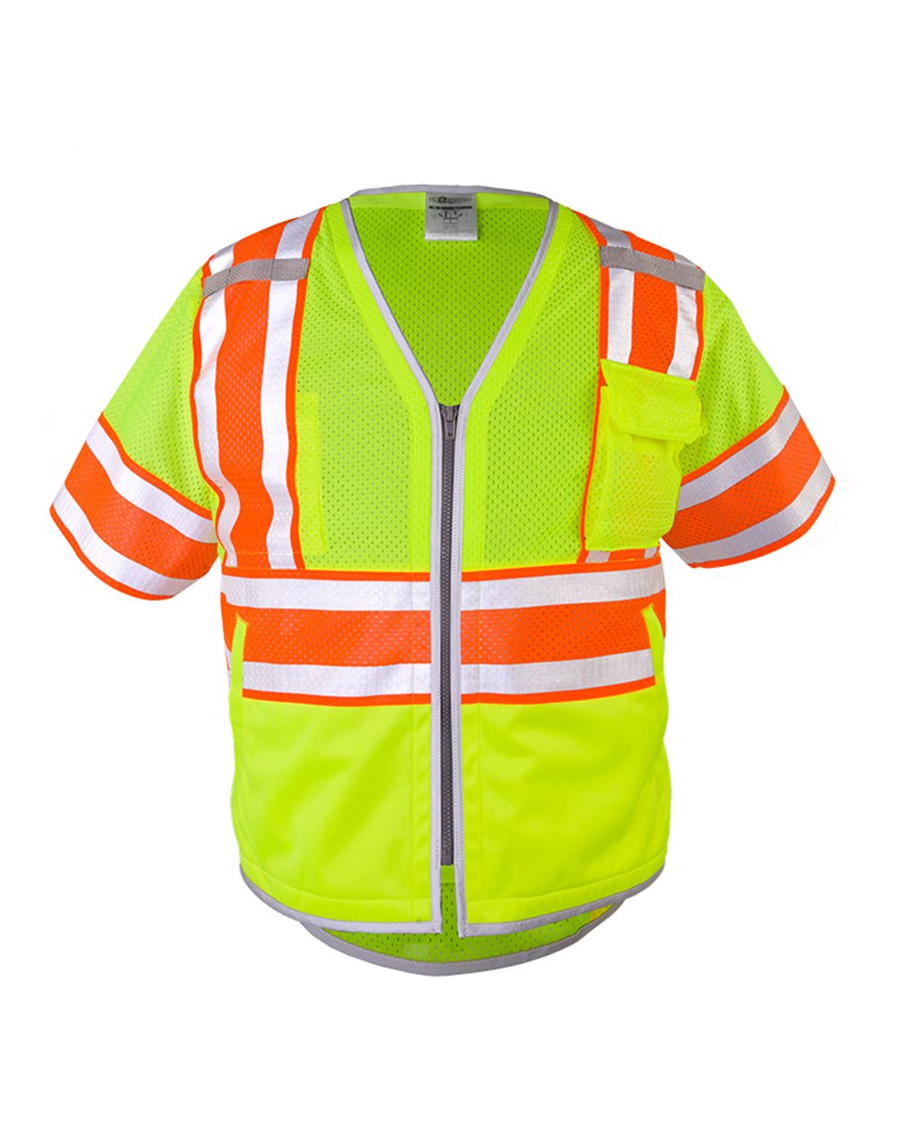 Front View of Lime Premium Brilliant Series® Ultimate Reflective Class 3 Vest - 1573-1574