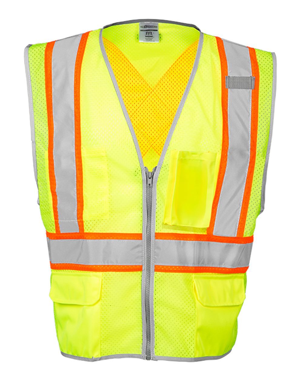 Front View of Lime Premium Brilliant Series® X Back Dual Compliant Vest - 1576-1577