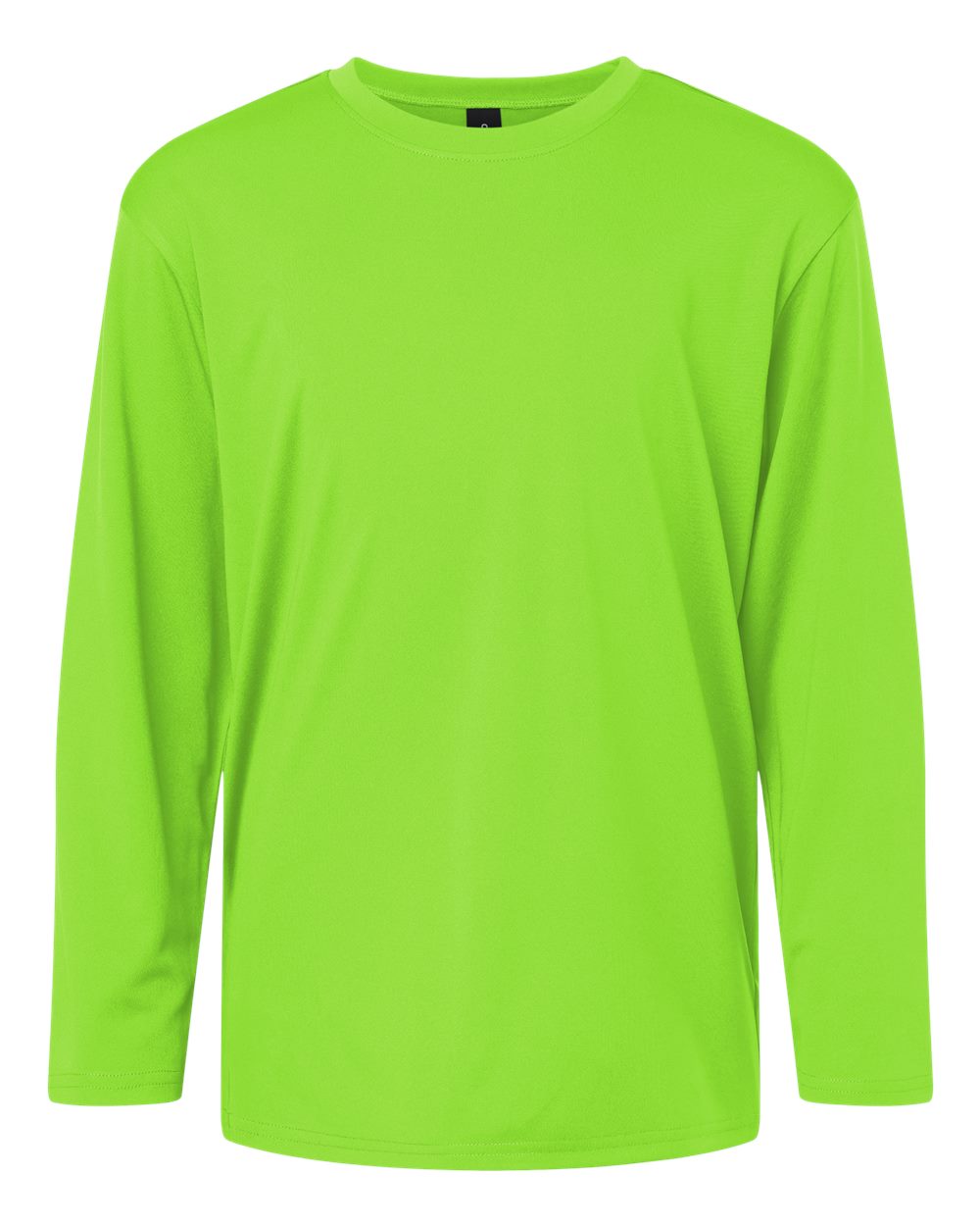 Front View of Lime Pro-Lock Youth Performance Long Sleeve T-Shirt - 48400Y
