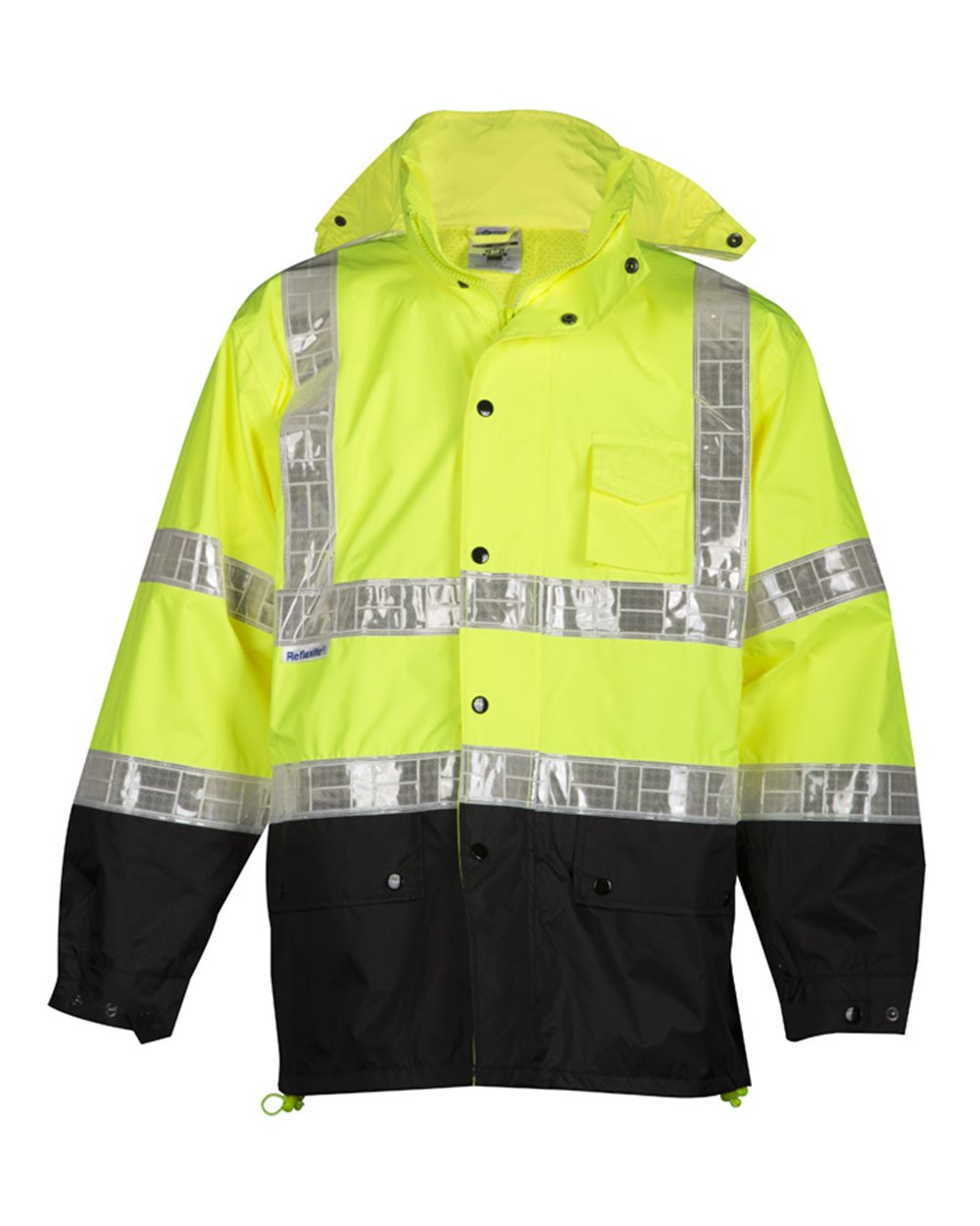 Front View of Lime Storm Stopper Pro Rainwear Jacket - RWJ100-101