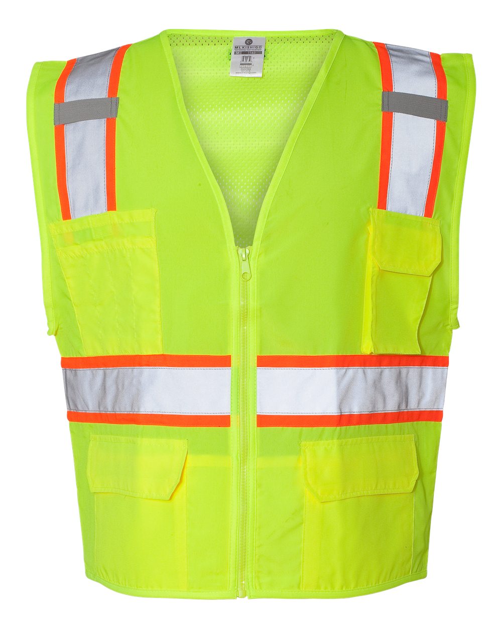 Front View of Lime Ultra-Cool™ Solid Front Vest with Mesh Back - 1163-1164