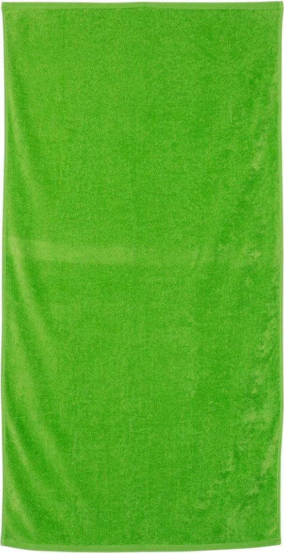 Front View of Lime Velour Beach Towel - QV3060