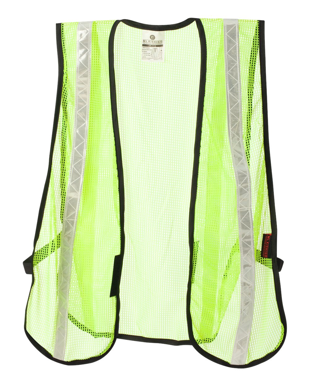 Front View of Lime/ White (PL-V18) P-Series Mesh Vest - PL-V17-V18