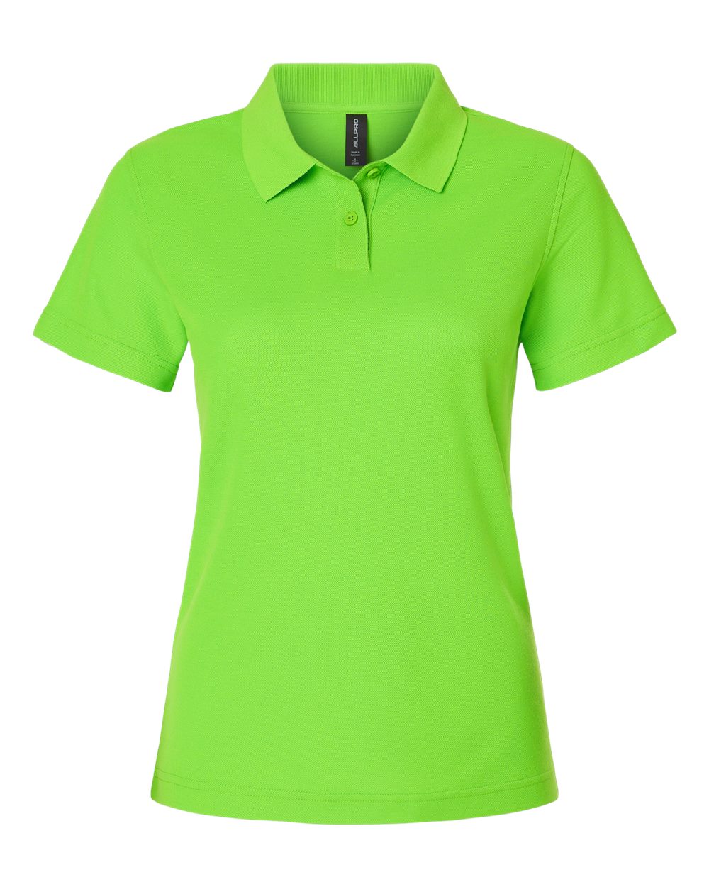 Front View of Lime Women's Pique Polo - 62800L