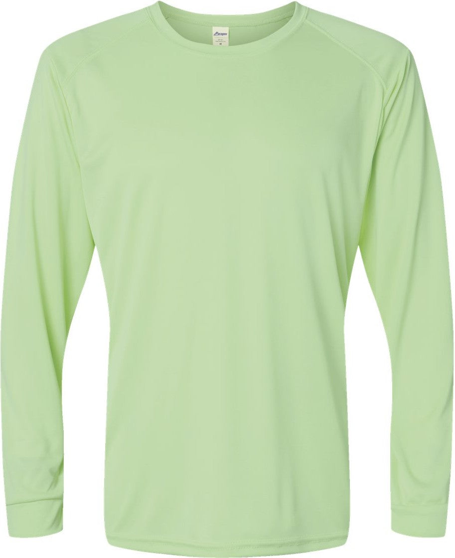 Front View of Limeade Long Islander Performance Long Sleeve T-Shirt - 210