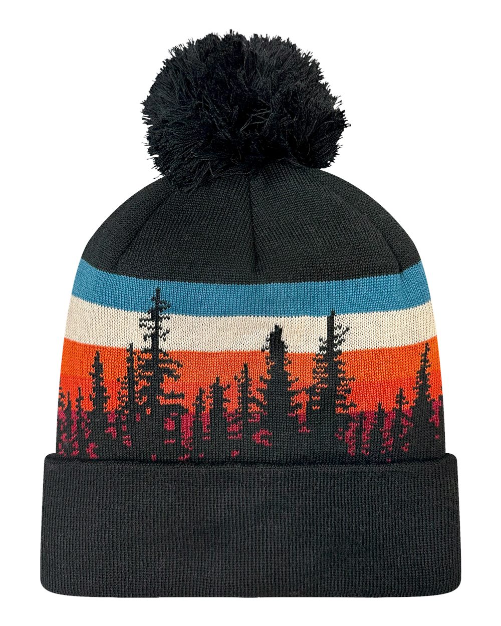 Front View of Lodgepole/ Black Grand Recycled Beanie - GRNDSR
