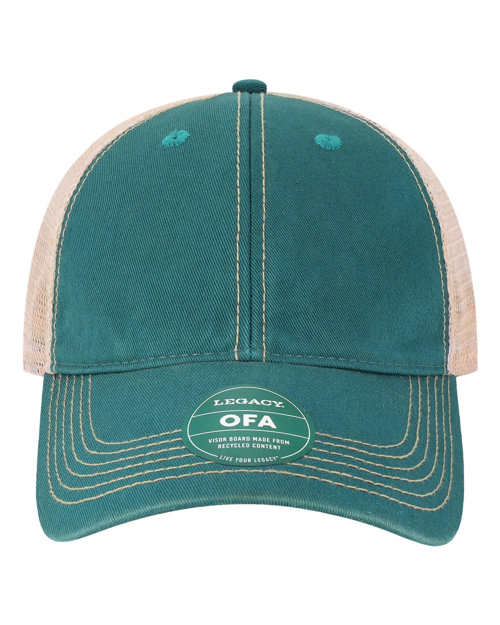 Front View of Marine Blue/ Khaki Old Favorite Trucker Cap - OFA