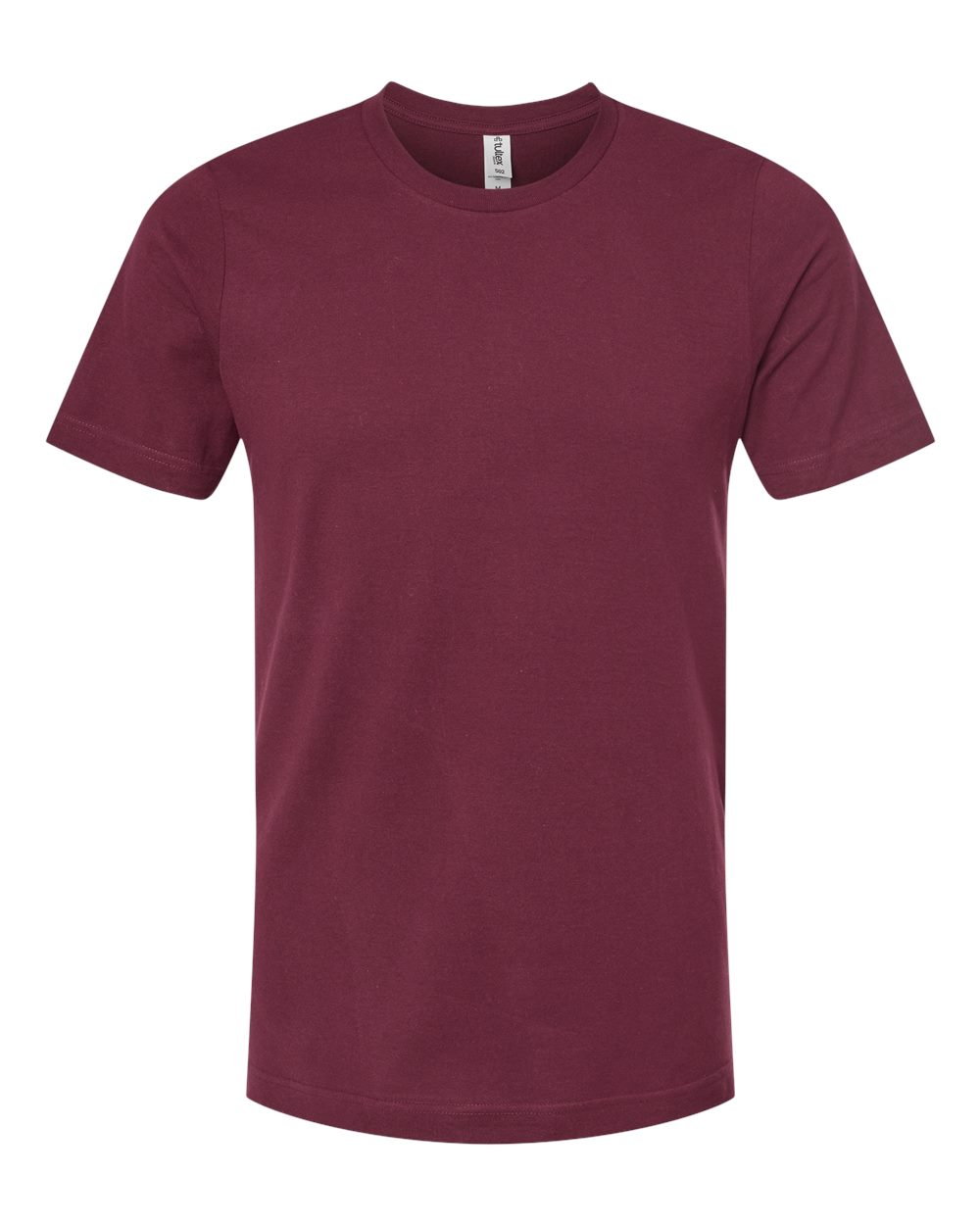 Front View of Maroon Combed Cotton T-Shirt - 602