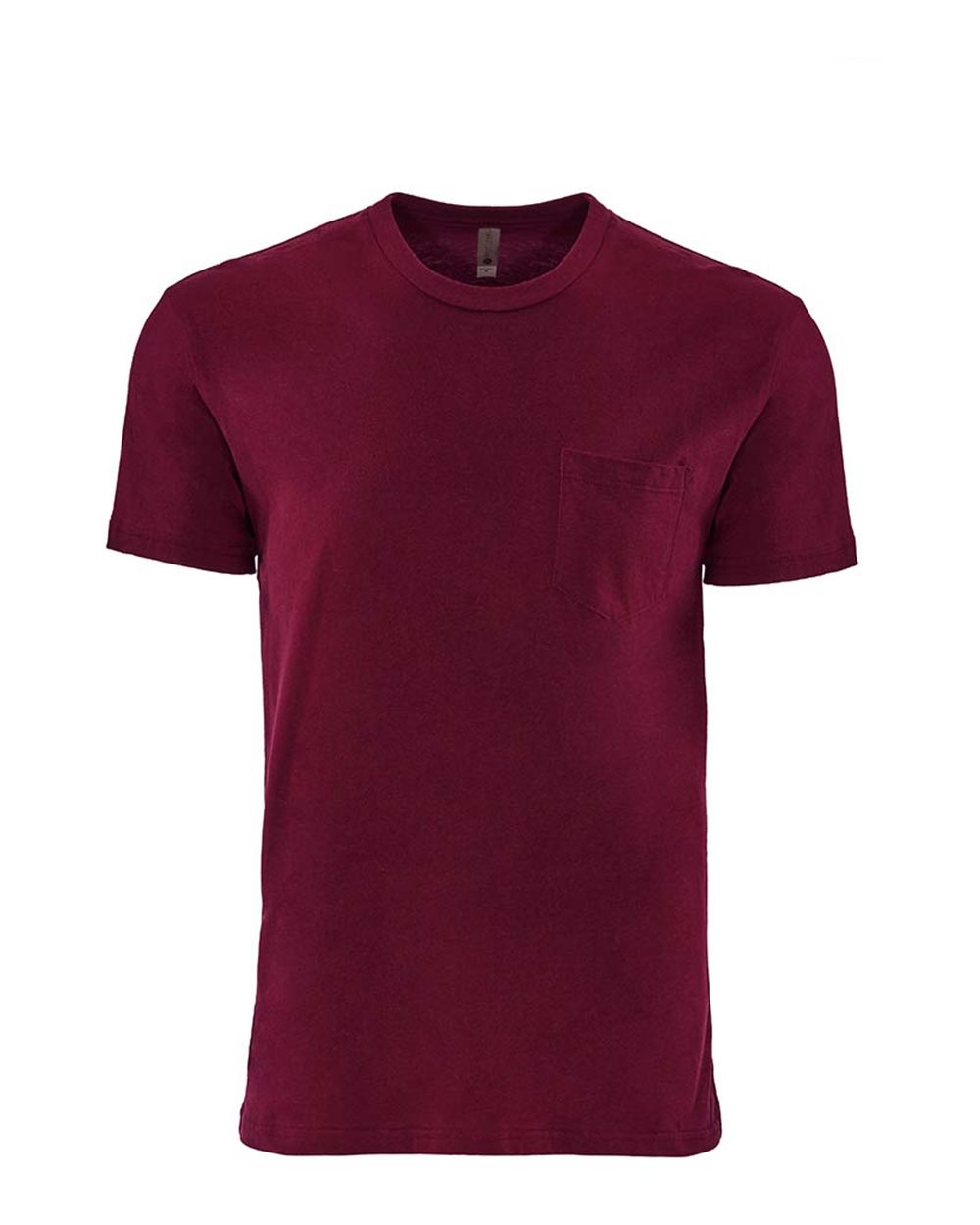 Front View of Maroon Cotton Pocket T-Shirt - 3605