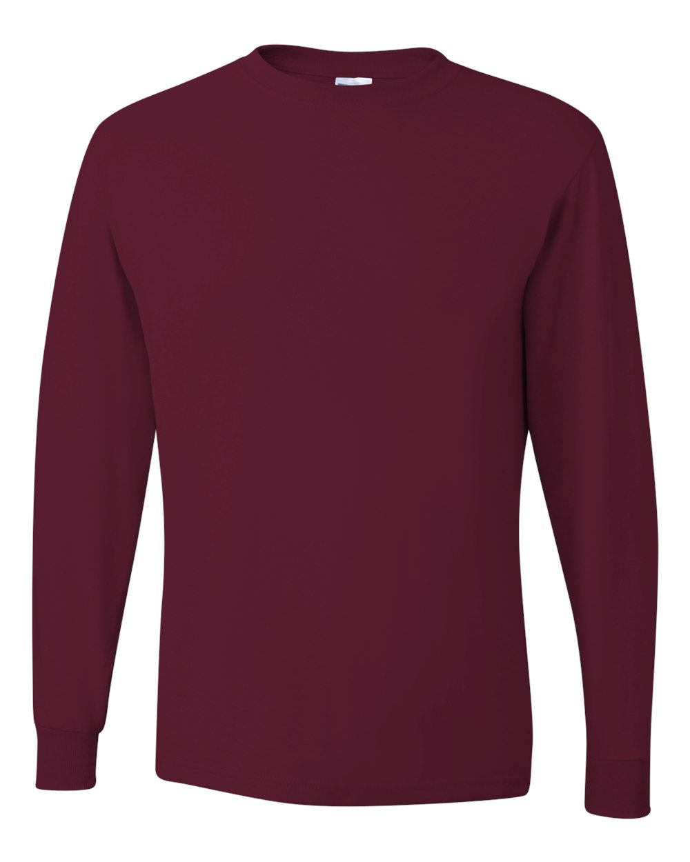 Front View of Maroon Dri-Power® Long Sleeve 50/50 T-Shirt - 29LSR