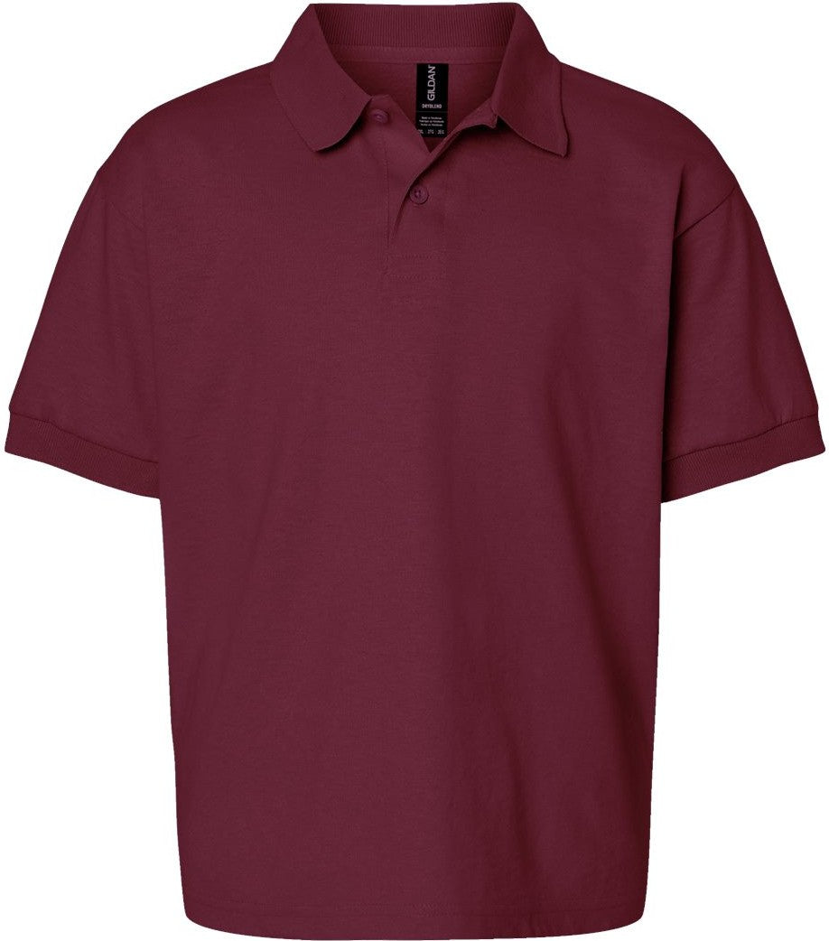 Front View of Maroon DryBlend® Youth Jersey Polo - 8800B