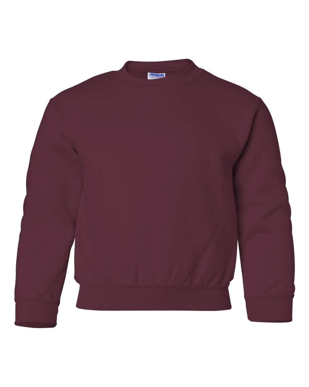 Front View of Maroon Heavy Blend™ Youth Sweatshirt - 18000B