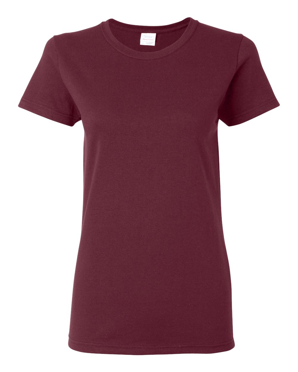 Front View of Maroon Heavy Cotton™ Women’s T-Shirt - 5000L