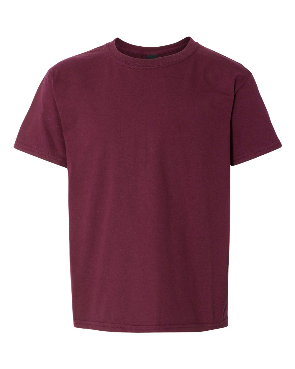 Front View of Maroon Light Cotton Youth T-Shirt - 3000B