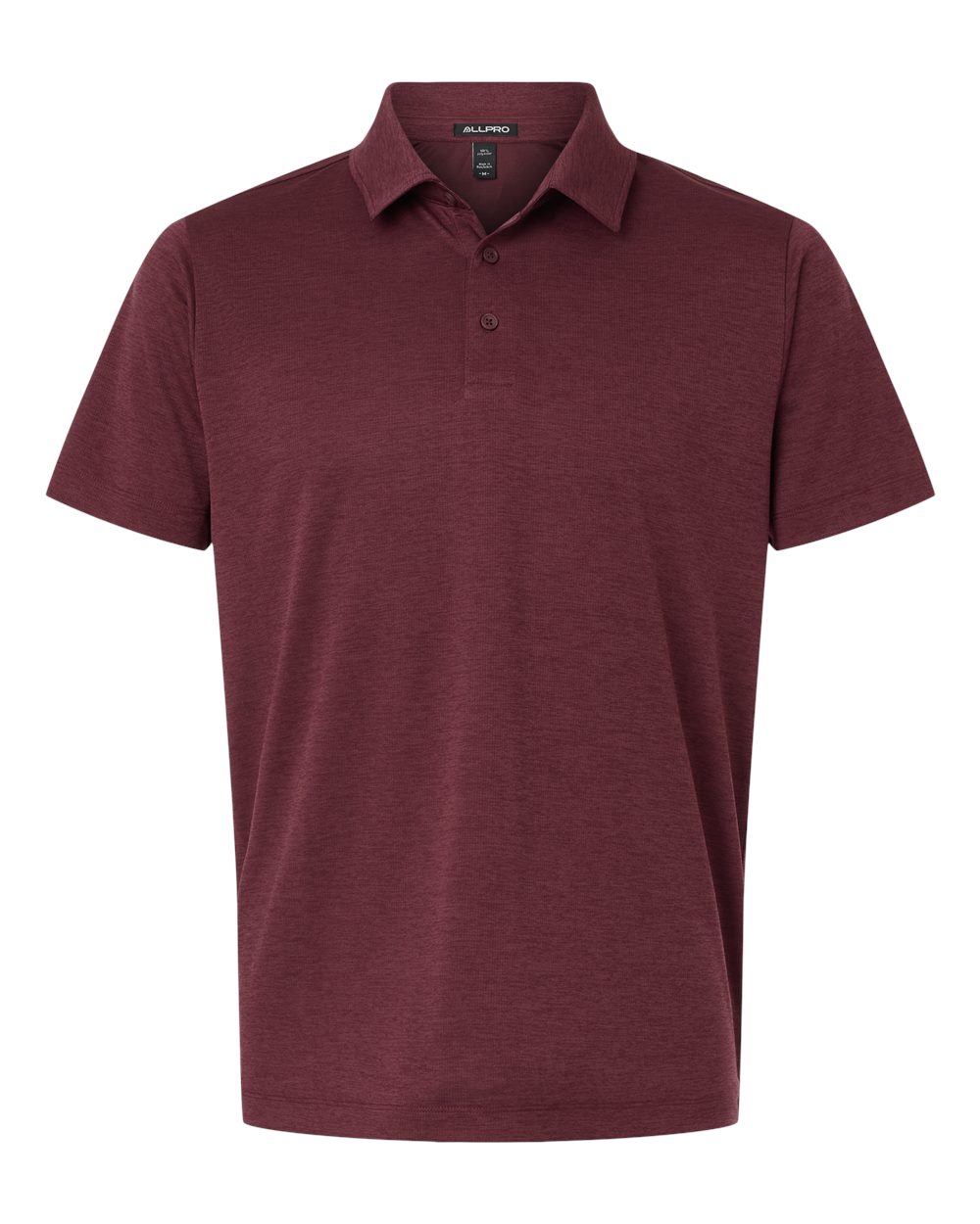 Front View of Maroon Melange Performance Mélange Polo - 4HM00