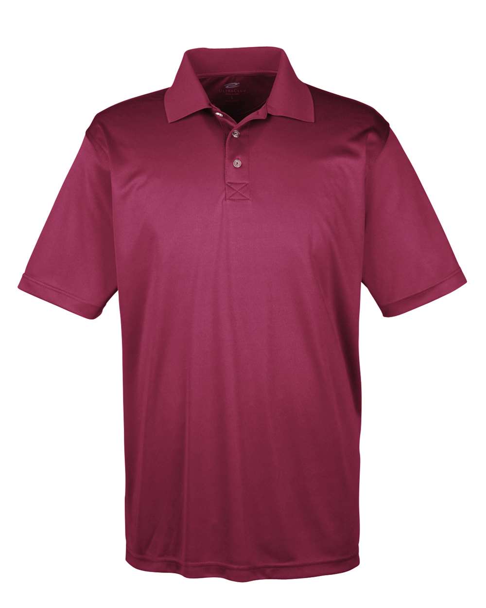Front View of Maroon Men's Cool & Dry Sport Performance Interlock Polo - 8425