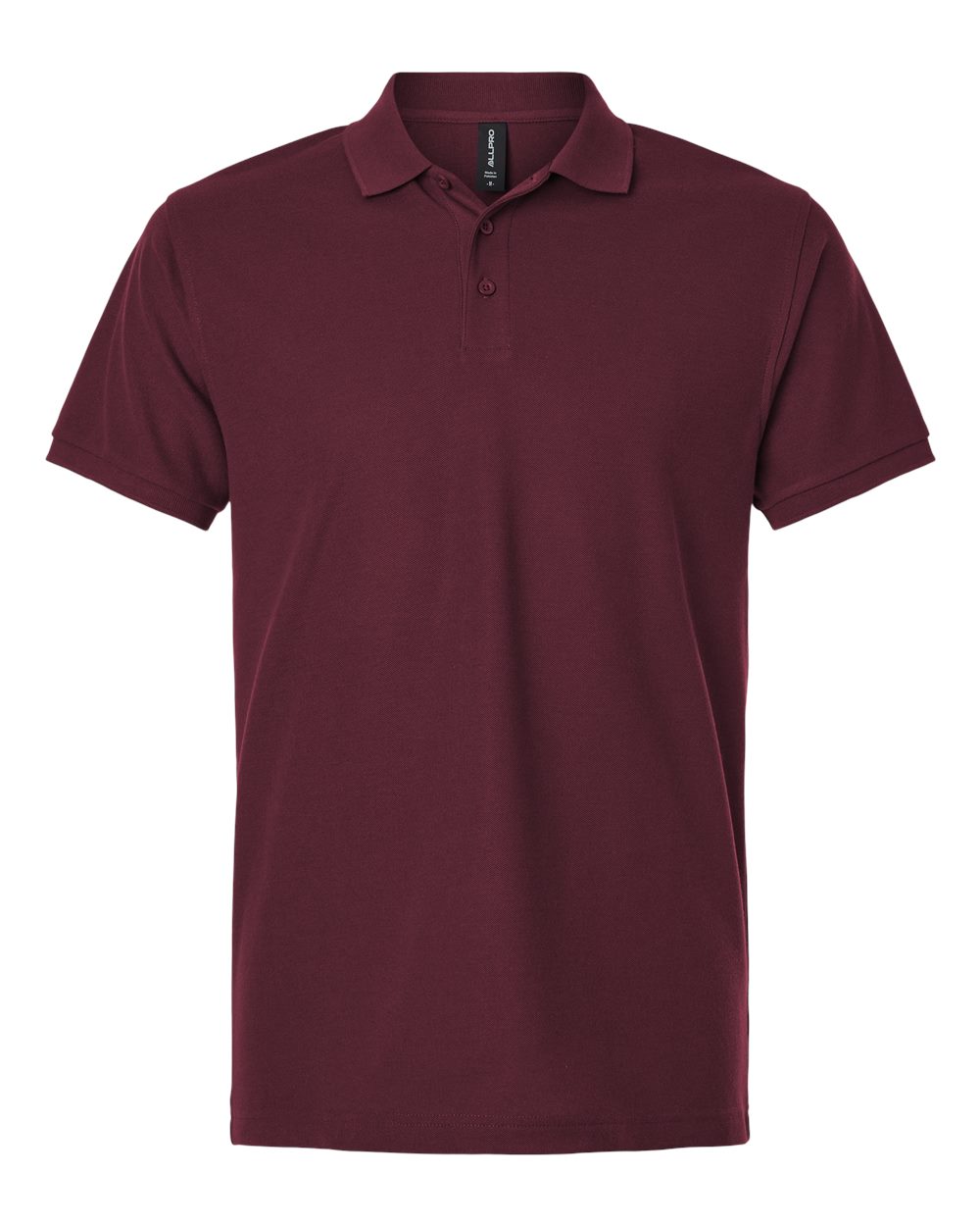 Front View of Maroon Pique Polo - 62800