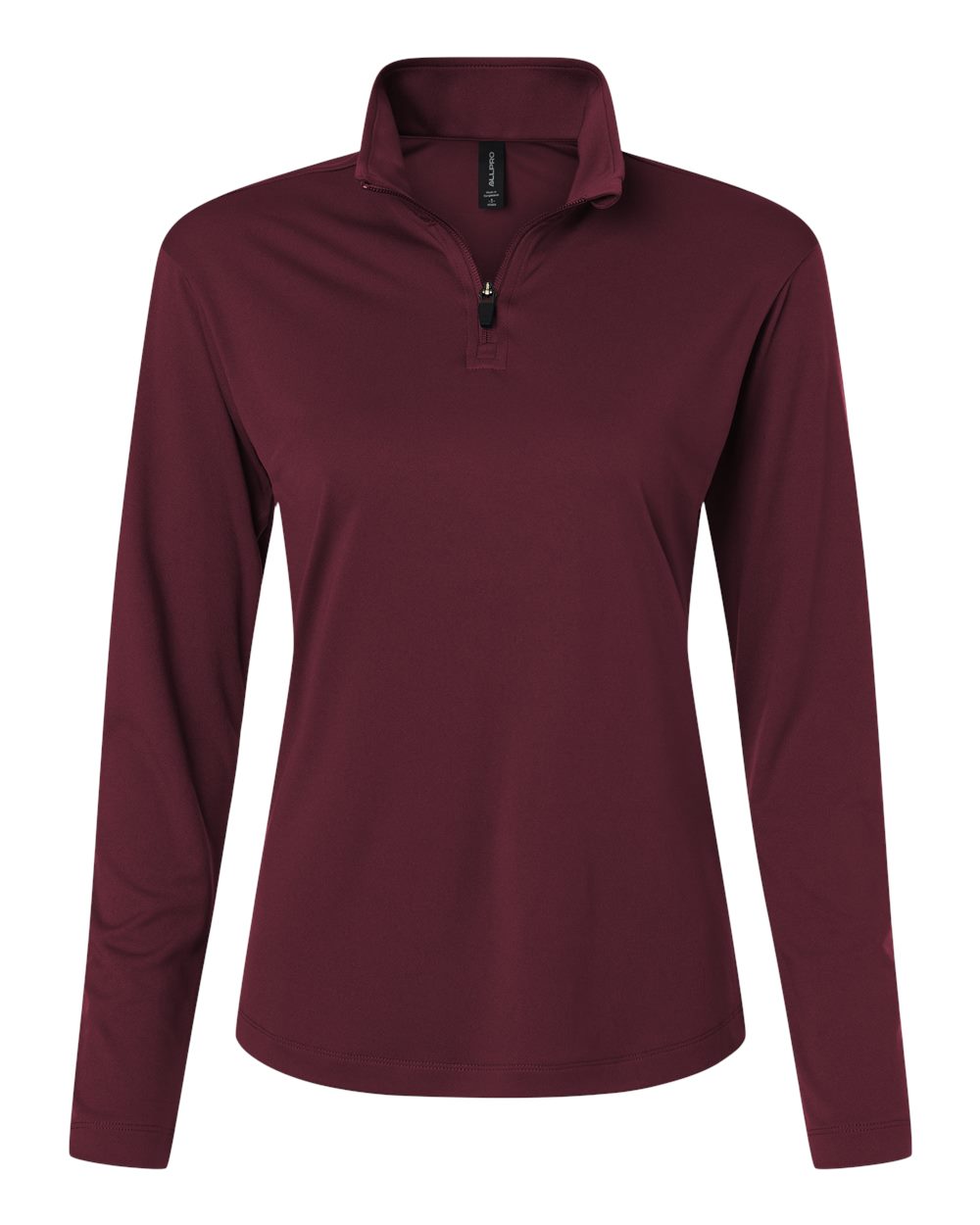 Front View of Maroon Pro-Lock Women's Performance Quarter-Zip Pullover - 41870L