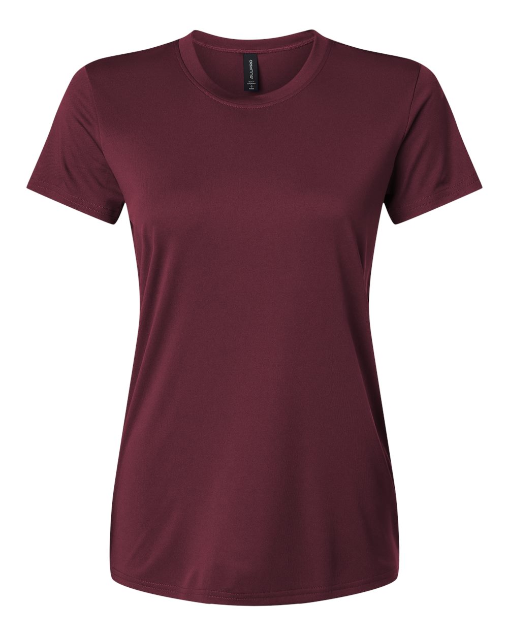 Front View of Maroon Pro-Lock Women's Performance T-Shirt - 48000L