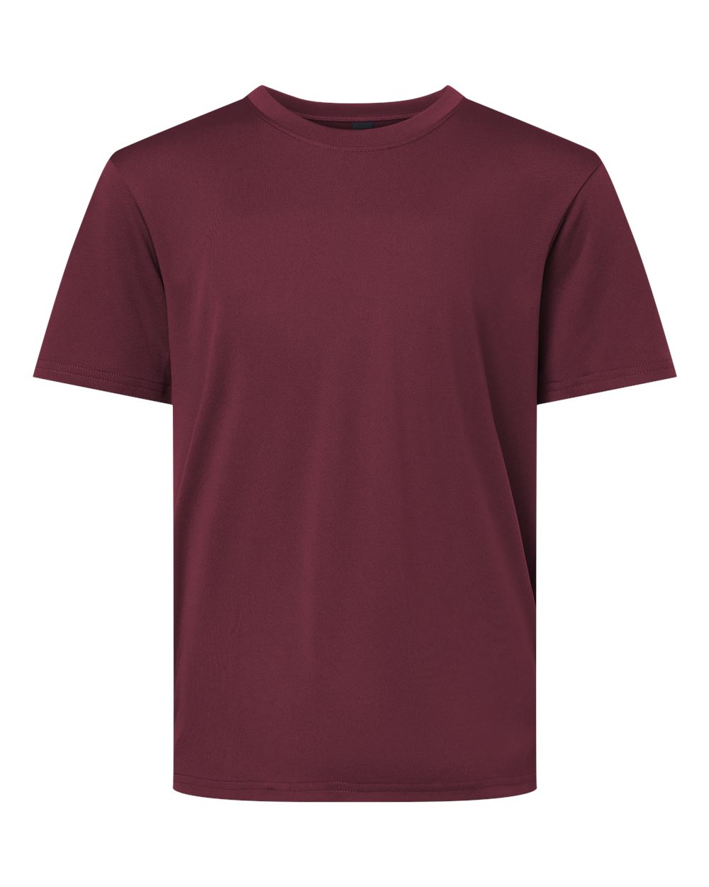 Front View of Maroon Pro-Lock Youth Performance T-Shirt - 48000Y