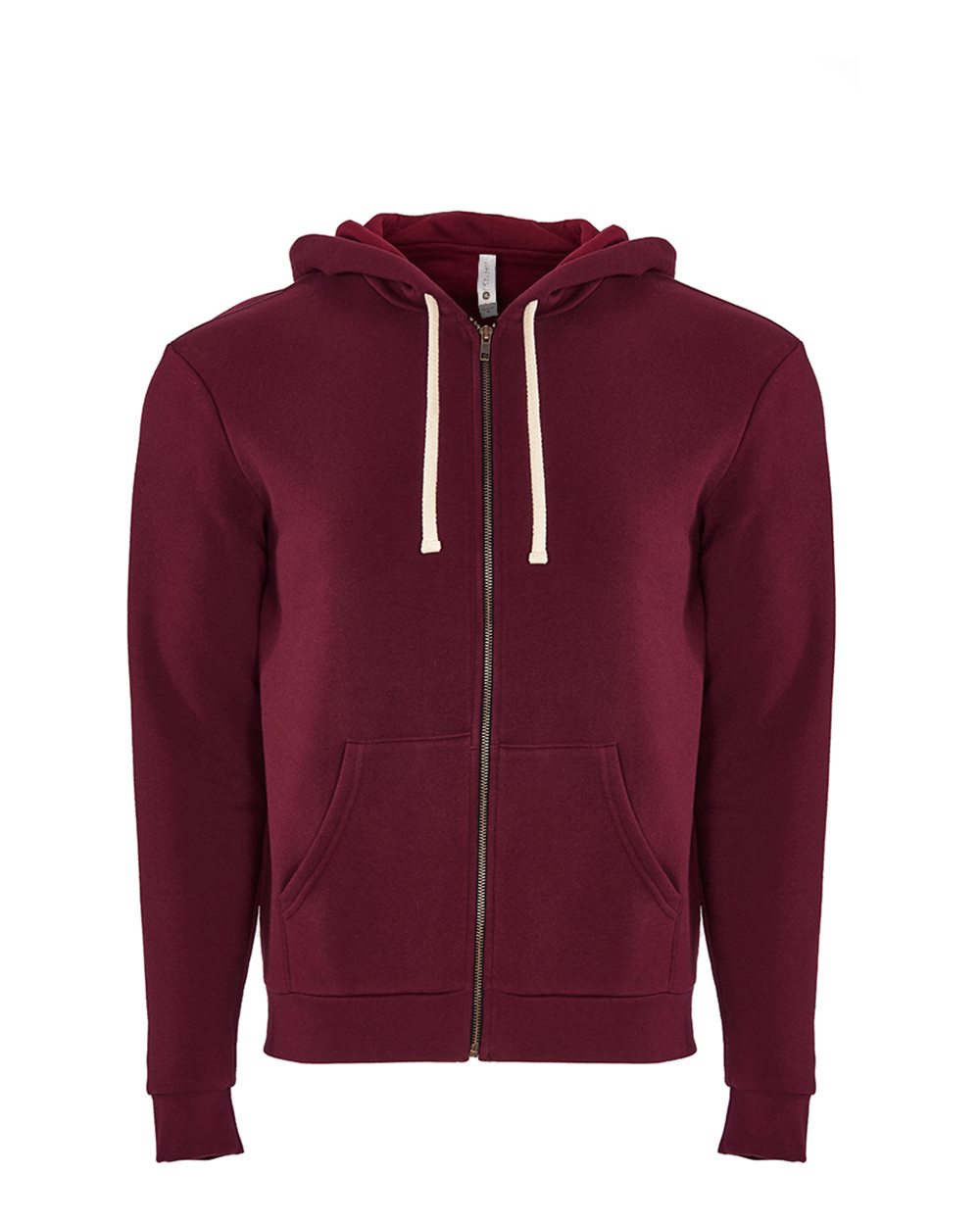 Front View of Maroon Santa Barbara Full-Zip Hoodie - 9602