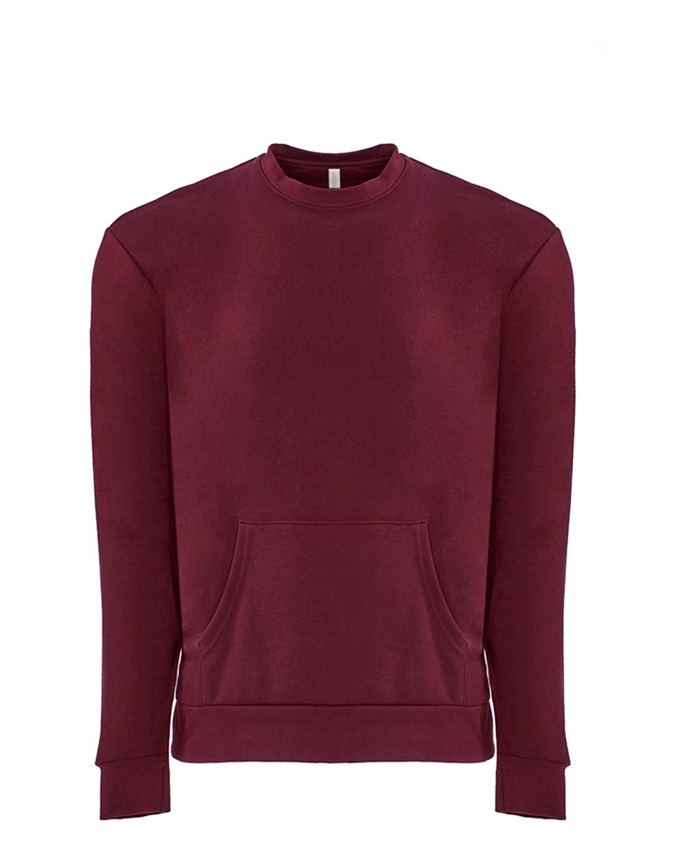 Front View of Maroon Santa Barbara Pocket Crewneck Sweatshirt - 9001