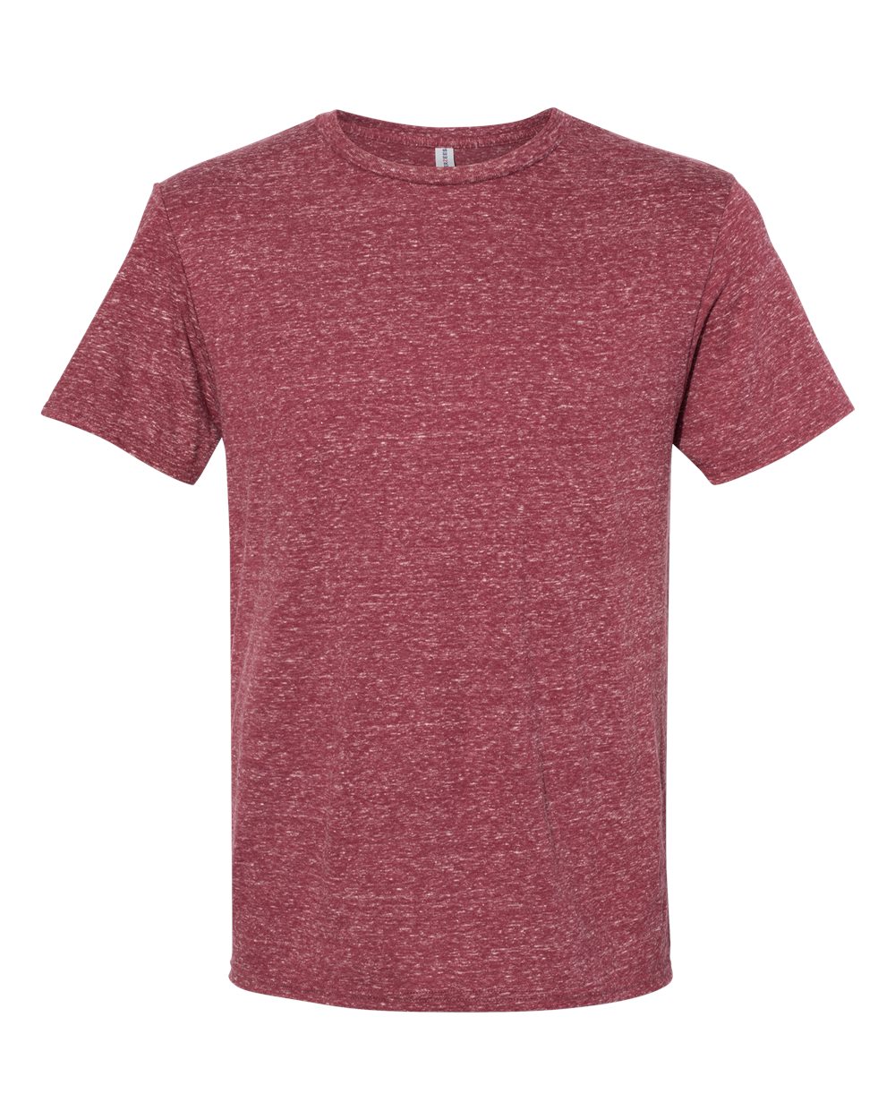 Front View of Maroon Snow Heather Jersey T-Shirt - 88MR