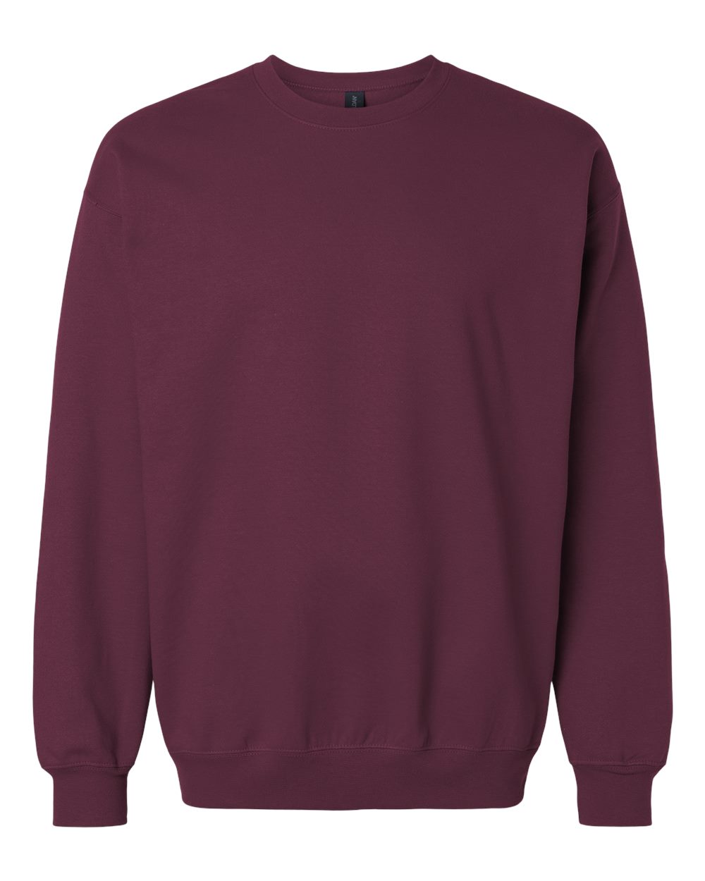 Front View of Maroon Softstyle® Midweight Crewneck Sweatshirt - SF000