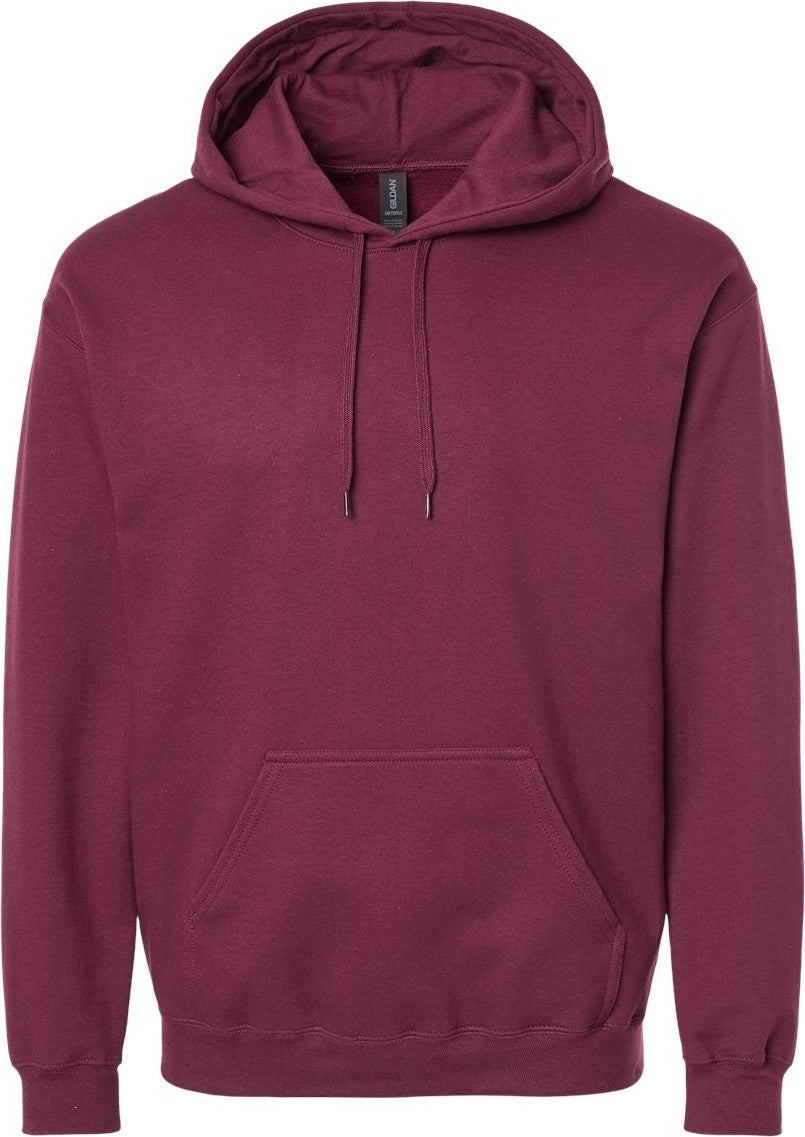 Front View of Maroon Softstyle® Midweight Hooded Sweatshirt - SF500