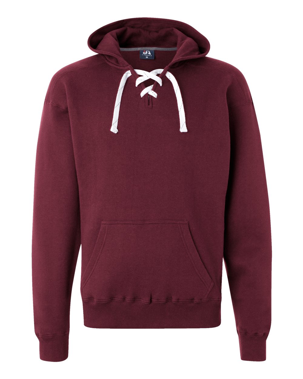 Front View of Maroon Sport Lace Hooded Sweatshirt - 8830