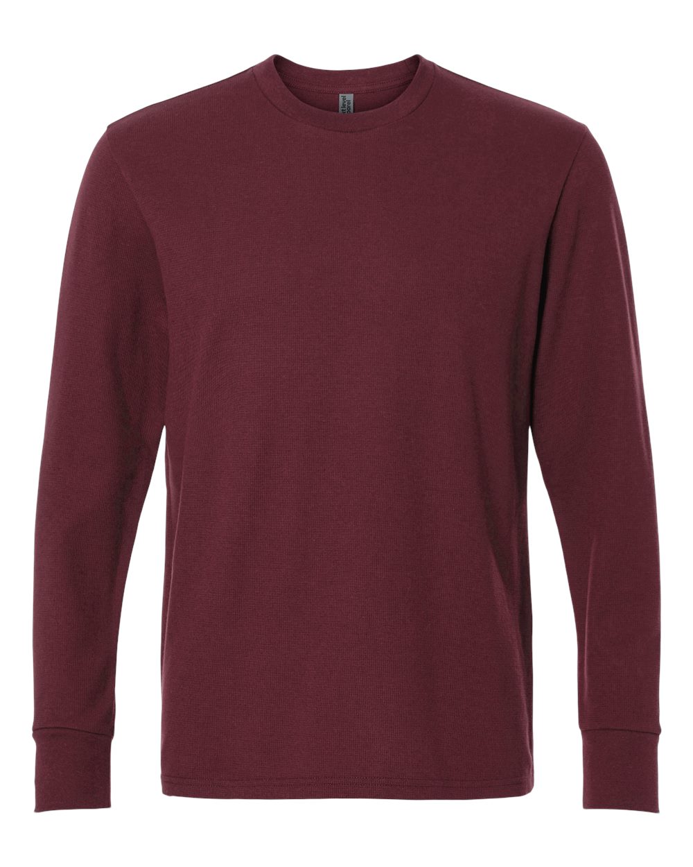 Front View of Maroon Unisex Ideal Thermal Long Sleeve T-Shirt - 8211