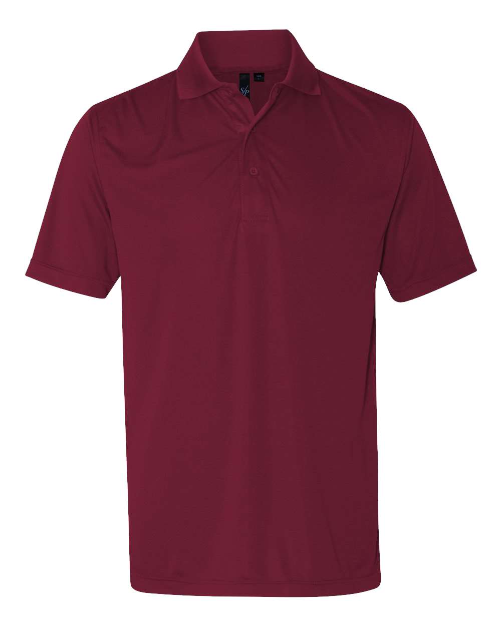 Front View of Maroon Value Polyester Polo - 0100