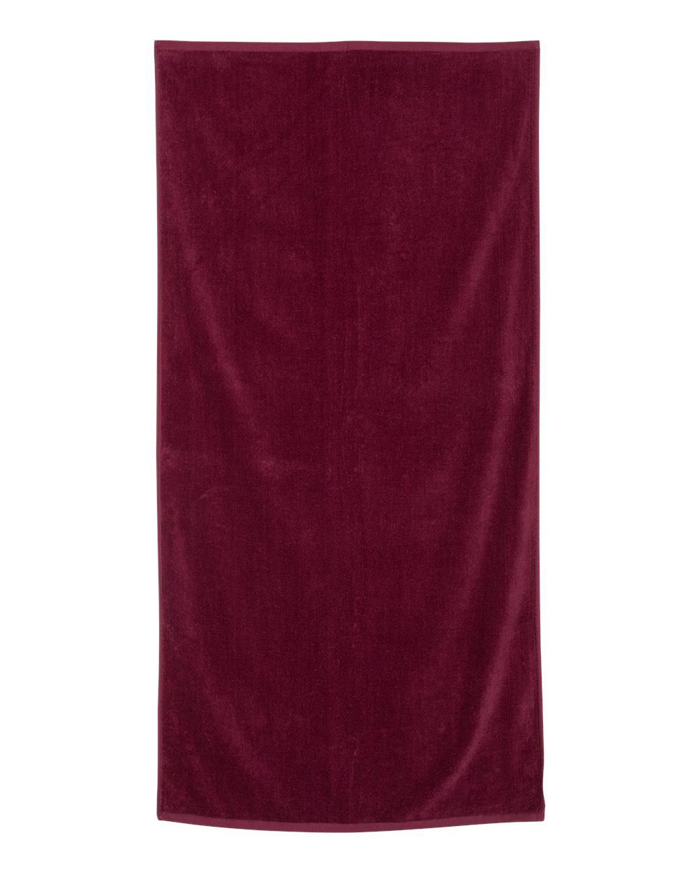 Front View of Maroon Velour Beach Towel - QV3060