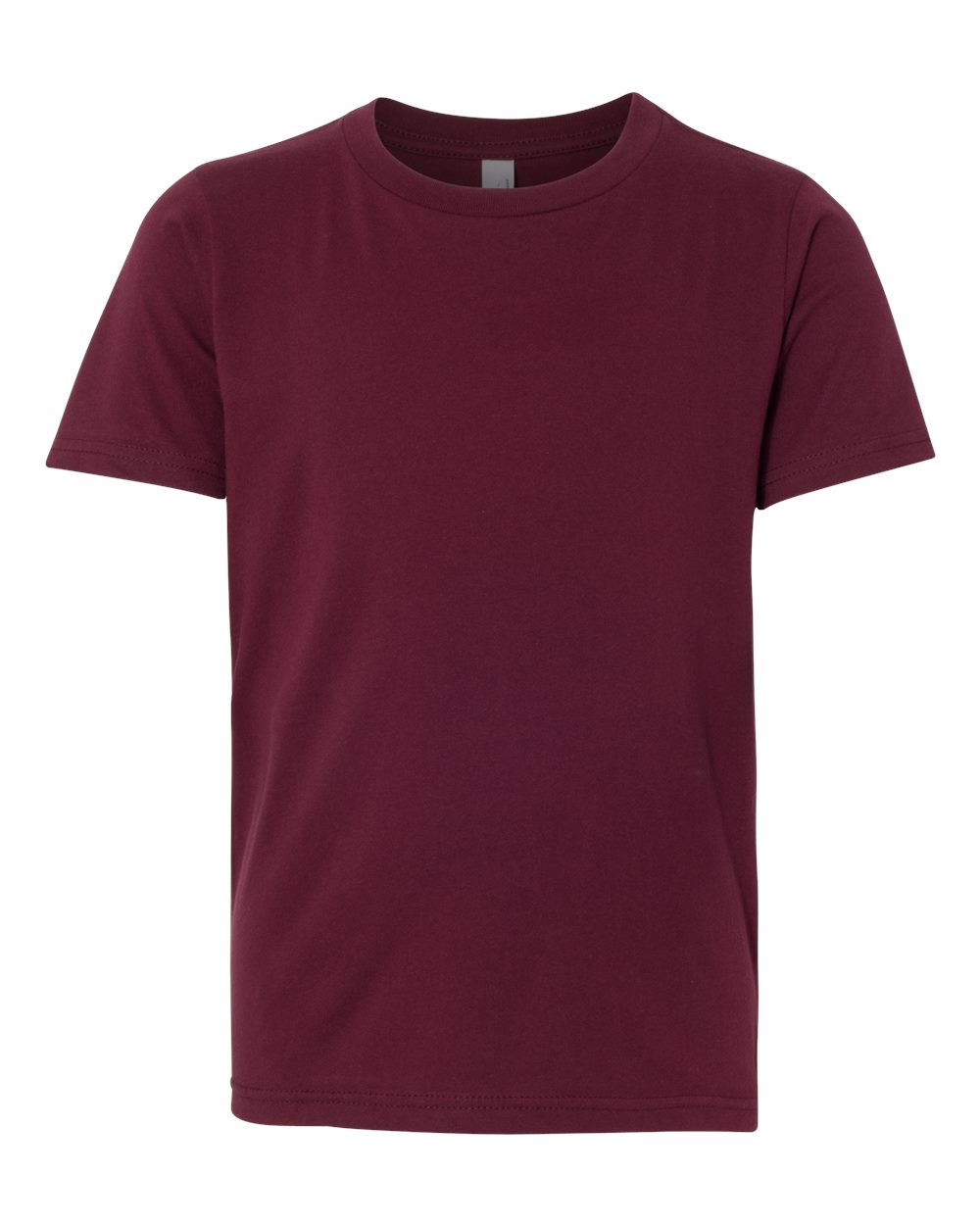 Front View of Maroon Youth Cotton T-Shirt - 3310