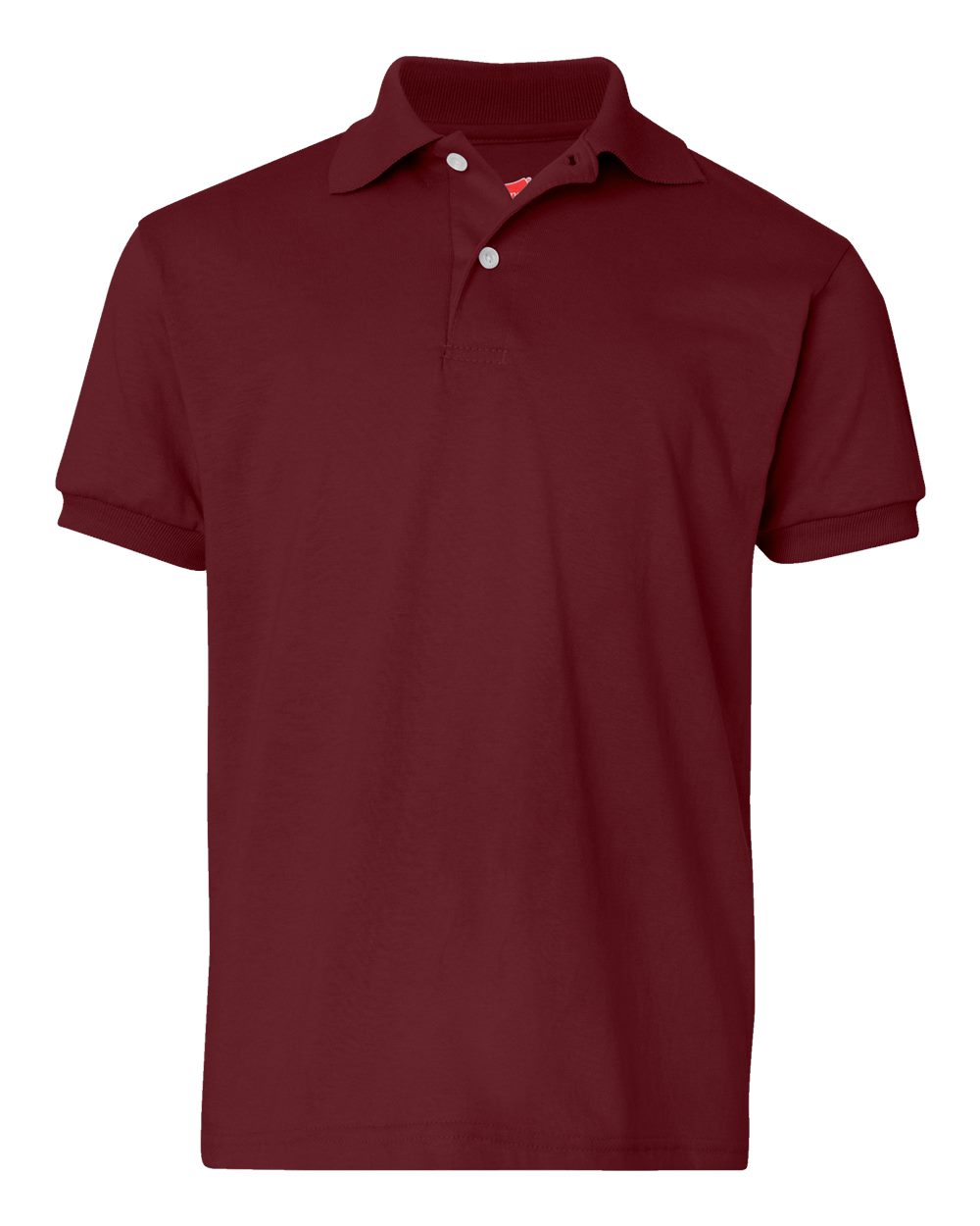 Front View of Maroon Youth Ecosmart® Jersey Polo - 054Y