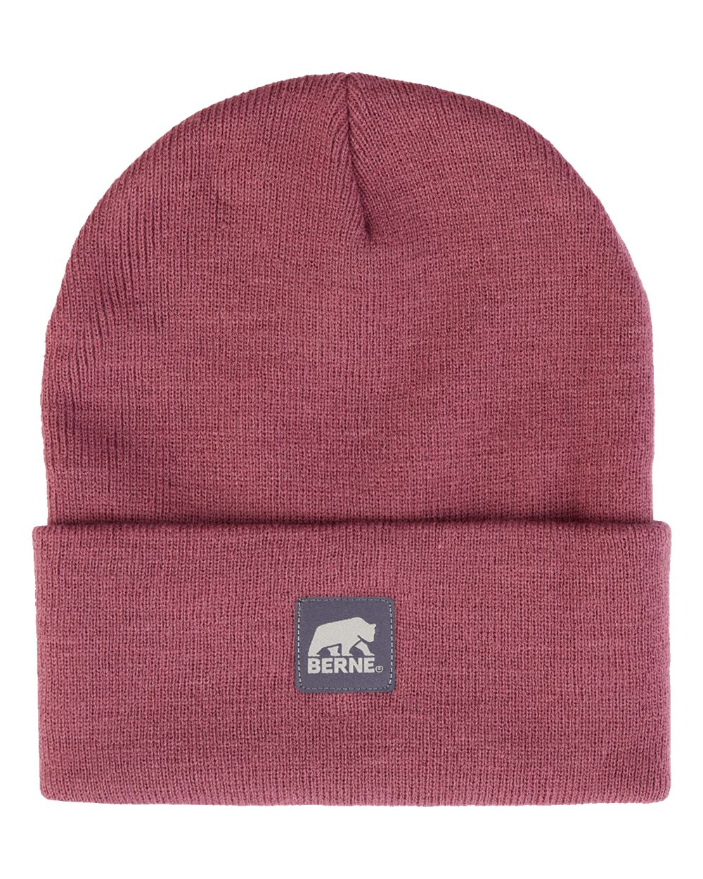 Front View of Mauve Heritage Knit Cuff Beanie - H150